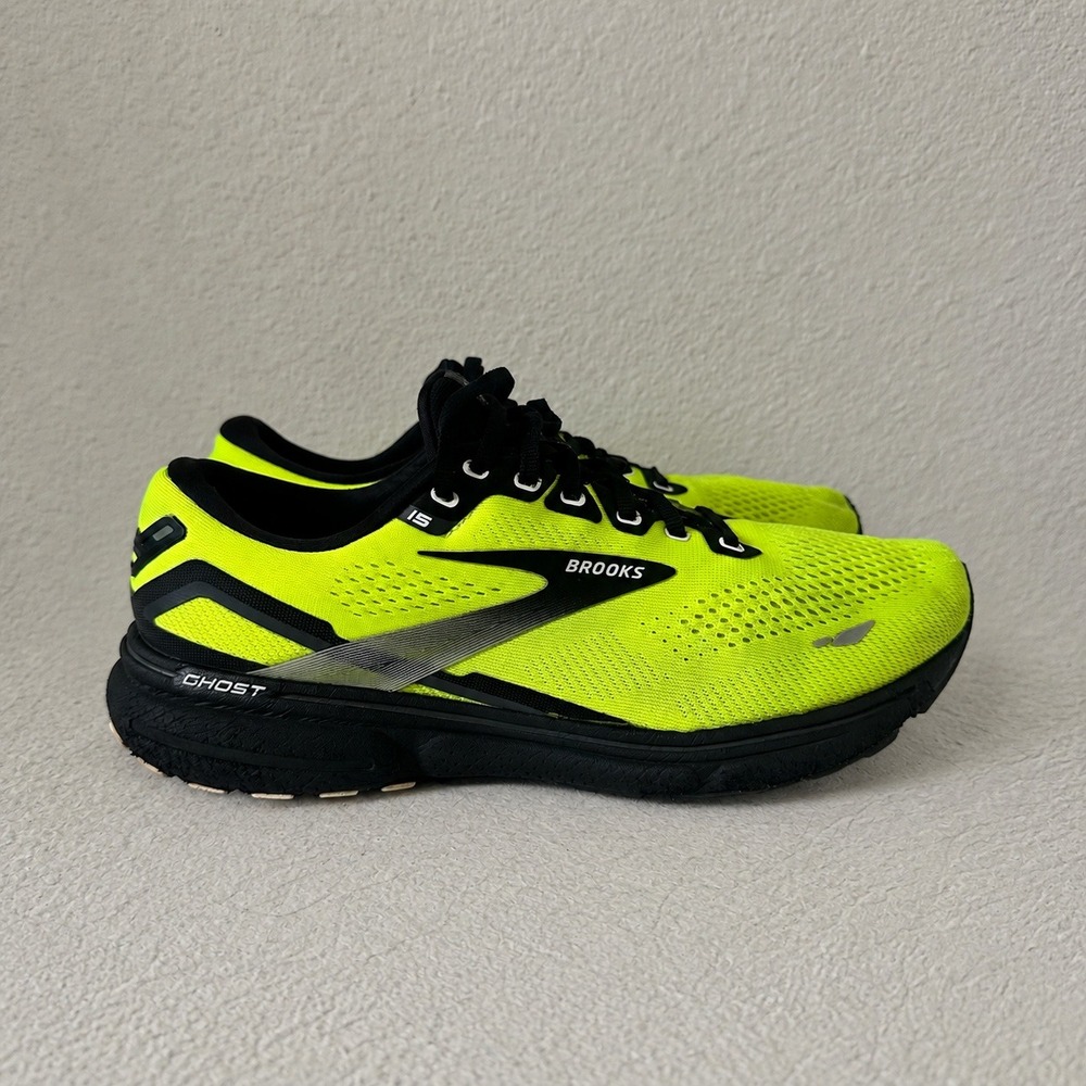 Brooks Ghost 15 Mens Running Shoes Yellow Black 1103931D762 Size 11 D